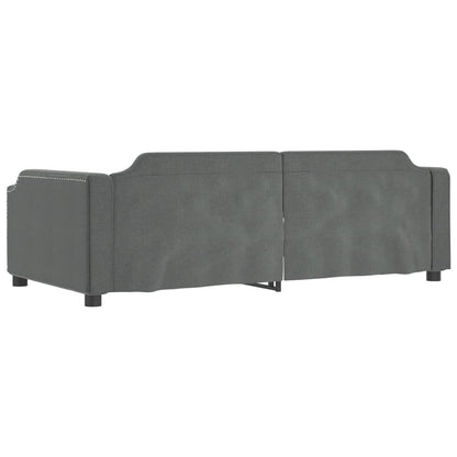 Divano Letto Estraibile Cassetti Grigio Scuro 90x190cm Tessuto