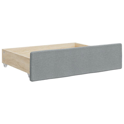 Divano Letto Estraibile Cassetti Grigio Chiaro 100x200 Tessuto - homemem39