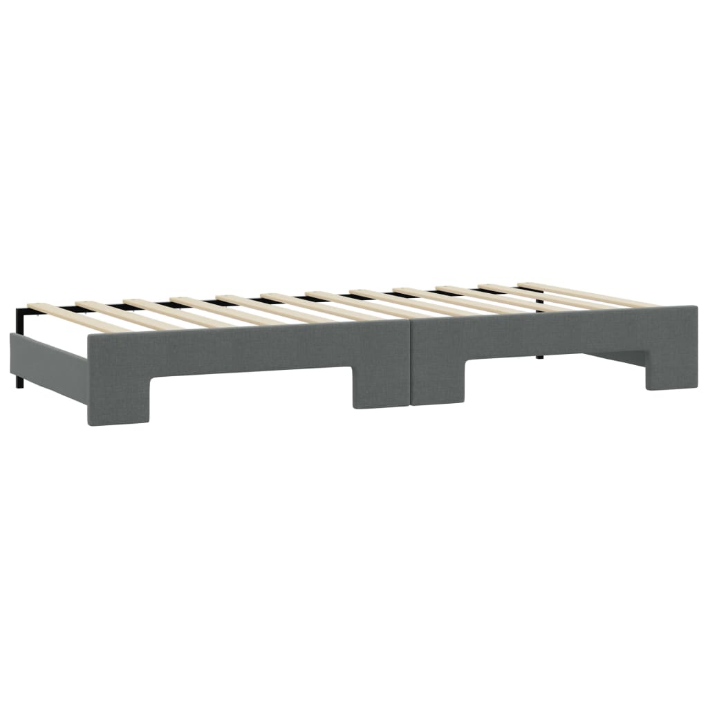 Divano Letto Estraibile Cassetti Grigio Scuro 90x190cm Tessuto - homemem39
