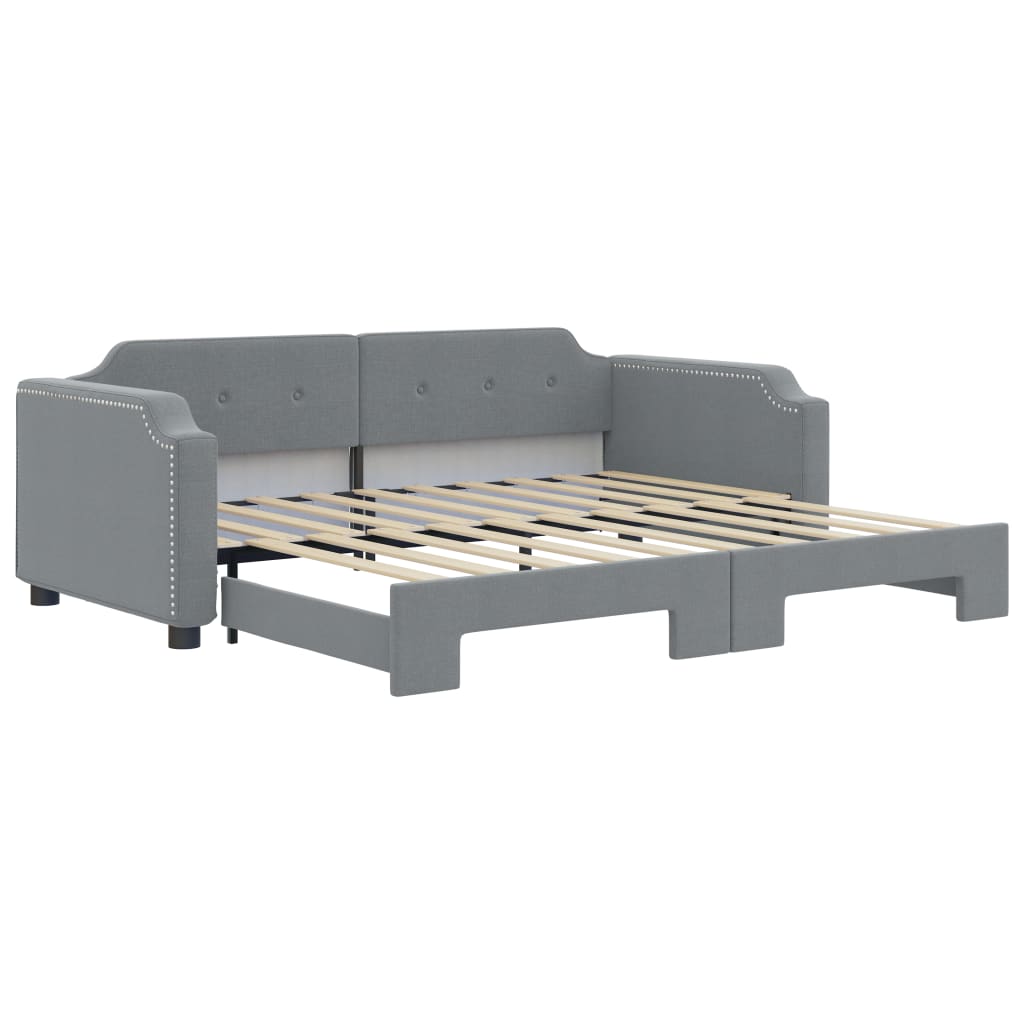 Divano Letto con Letto Estraibile Grigio Chiaro 100x190 Tessuto | homemem39
