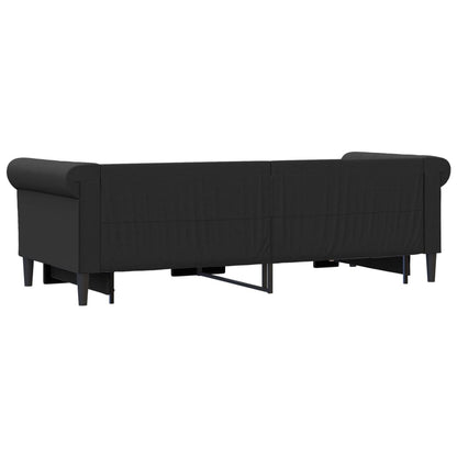 Divano Letto con Letto Estraibile Nero 90x200 cm in Similpelle
