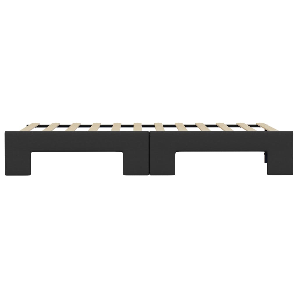 Divano Letto con Letto Estraibile Nero 90x200 cm in Similpelle