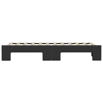 Divano Letto con Letto Estraibile Nero 90x200 cm in Similpelle
