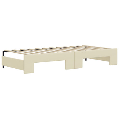 Divano Letto con Letto Estraibile Crema 90x200 cm in Similpelle - homemem39