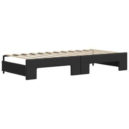 Divano Letto Estraibile con Materassi Nero 90x200 cm Similpelle