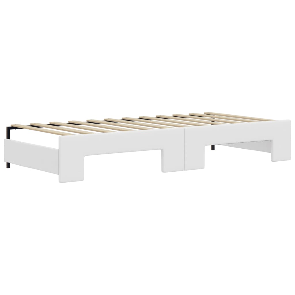 Divano Letto Estraibile e Materassi Bianco 90x200 cm Similpelle
