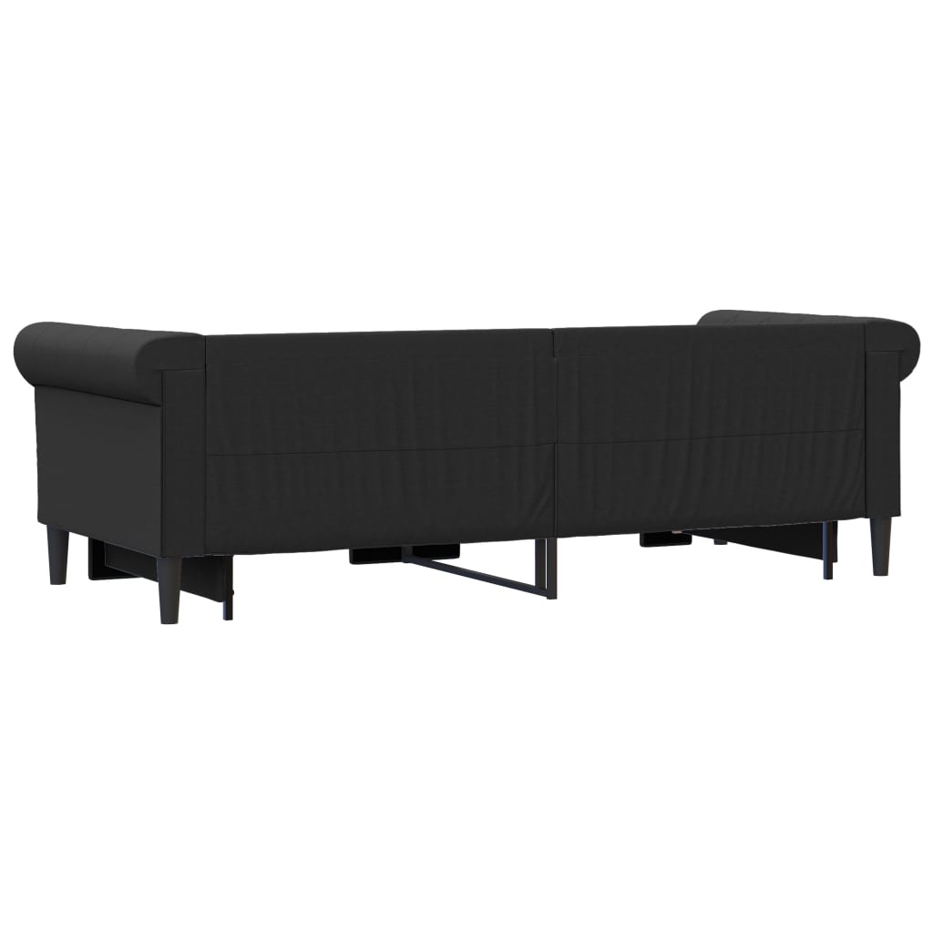 Divano Letto Estraibile con Cassetti Nero 90x200 cm Similpelle - homemem39