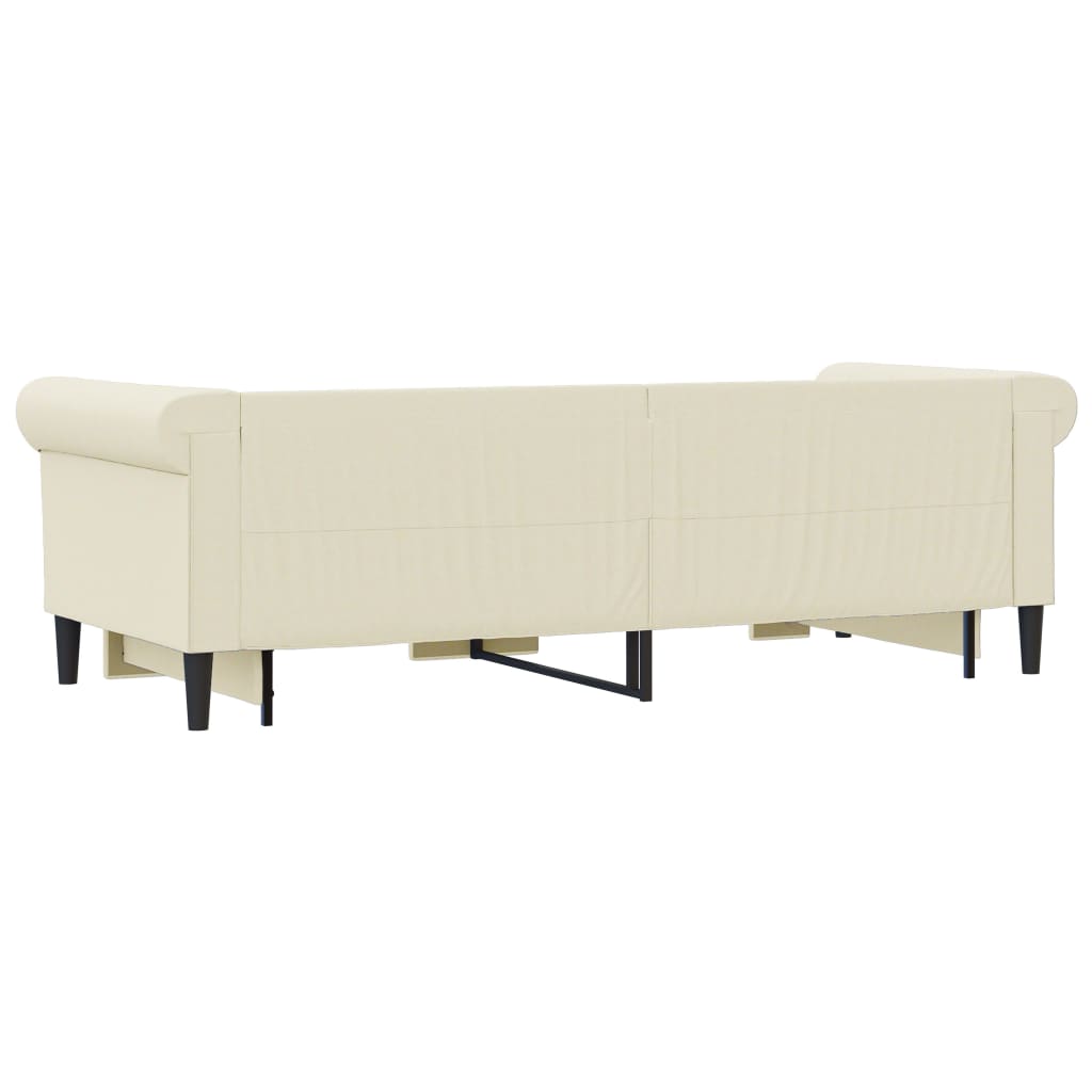 Divano Letto Estraibile con Cassetti Crema 90x200 cm Similpelle - homemem39