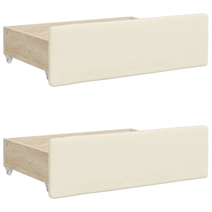 Divano Letto Estraibile con Cassetti Crema 90x200 cm Similpelle - homemem39