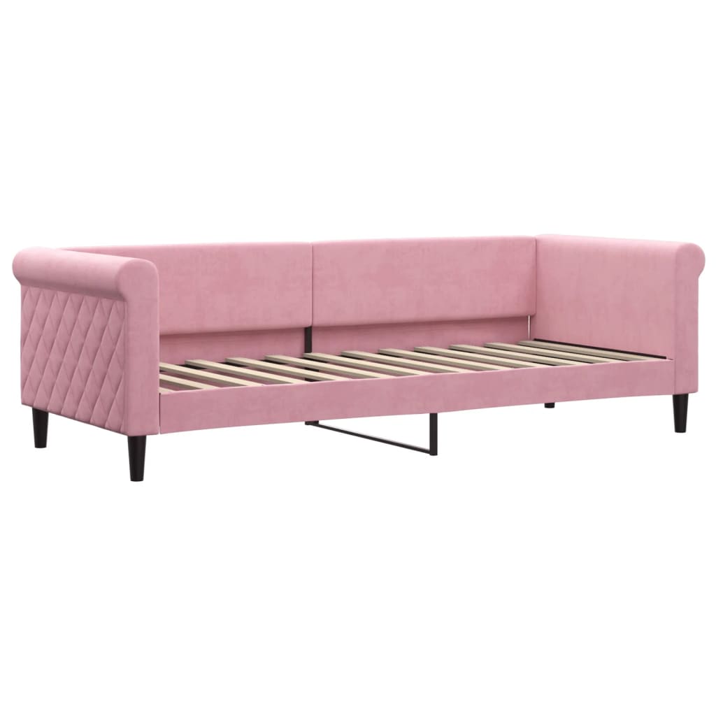 Divano Letto con Materasso Rosa 80x200 cm in Velluto - homemem39