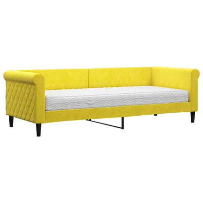 Divano Letto con Materasso Giallo 80x200 cm in Velluto - homemem39