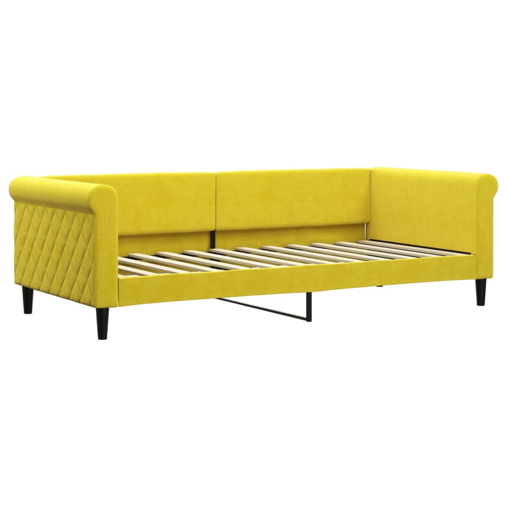 Divano Letto con Materasso Giallo 90x200 cm in Velluto - homemem39