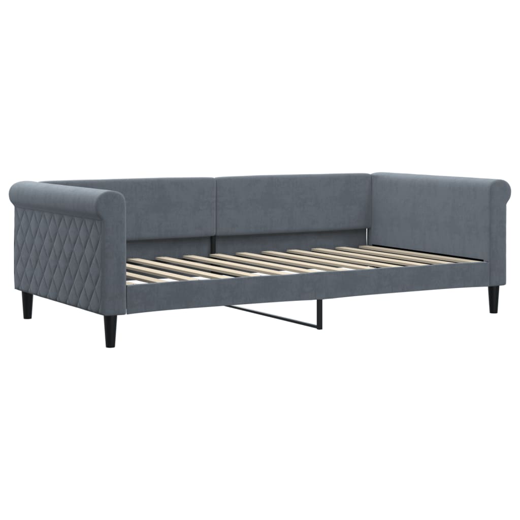 Divano Letto con Materasso Grigio Scuro 100x200 cm in Velluto | homemem39