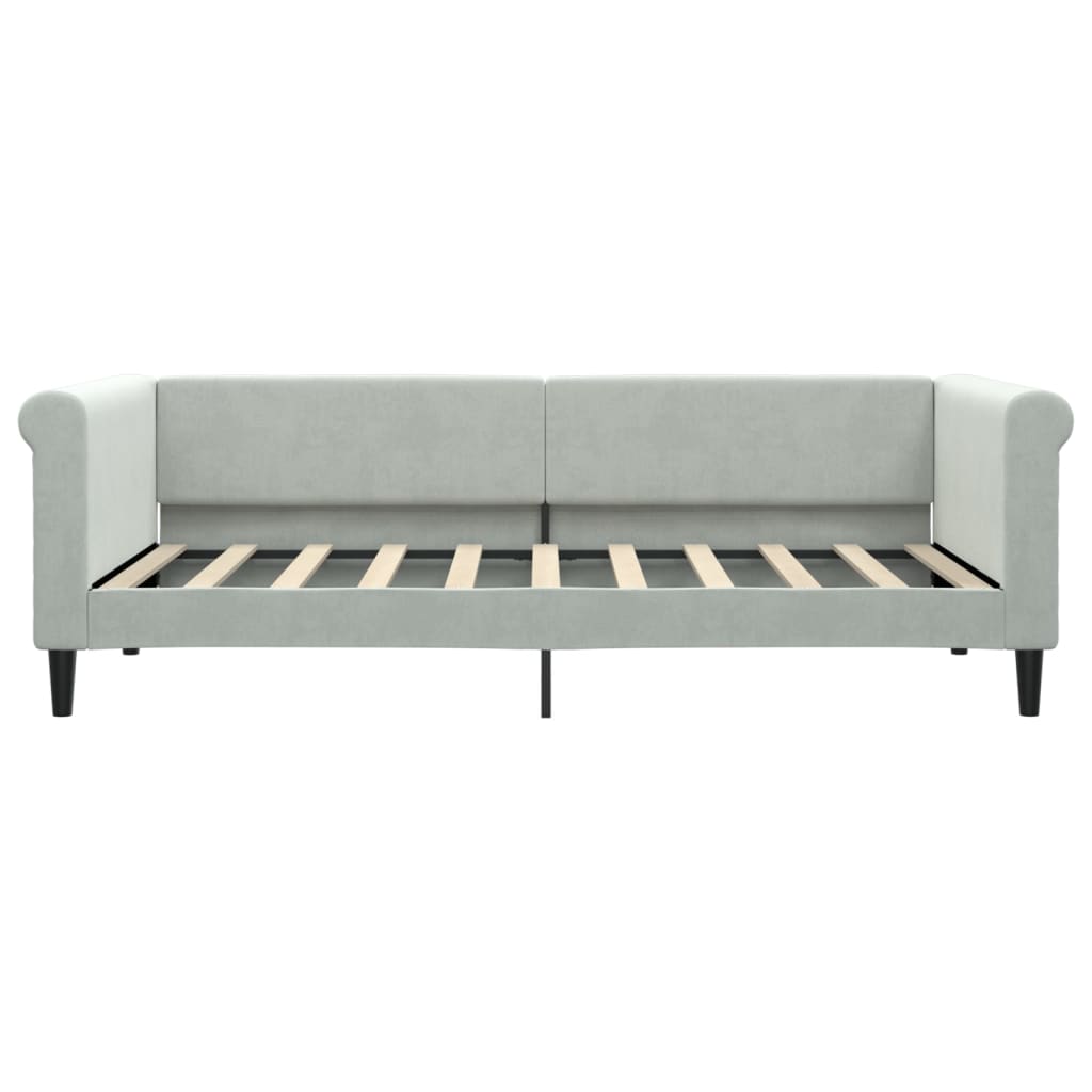 Divano Letto con Materasso Grigio Chiaro 90x190 cm in Velluto - homemem39