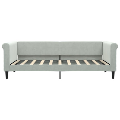 Divano Letto con Materasso Grigio Chiaro 90x190 cm in Velluto - homemem39