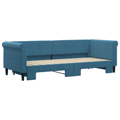 Divano Letto con Letto Estraibile Blu 80x200 cm in Velluto - homemem39
