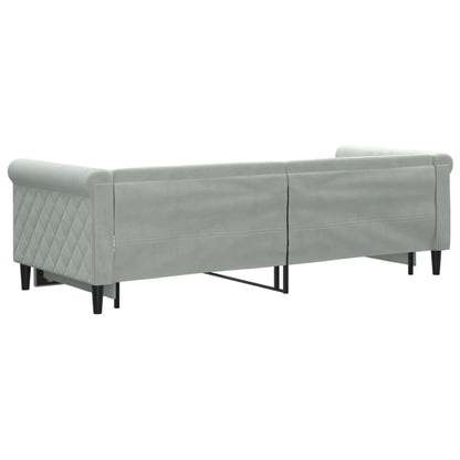 Divano Letto con Letto Estraibile Grigio Chiaro 80x200 Velluto - homemem39