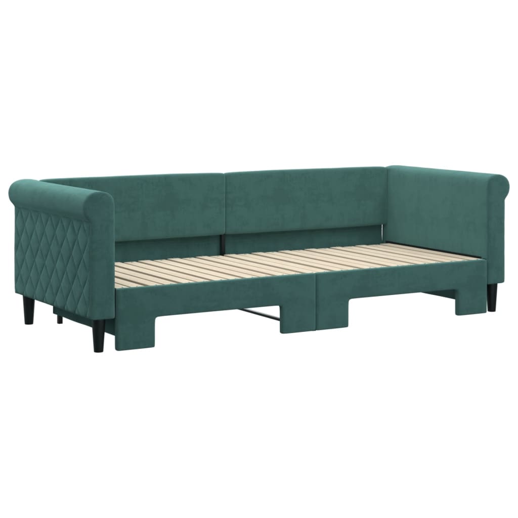 Divano Letto con Letto Estraibile Verde Scuro 80x200cm Velluto - homemem39