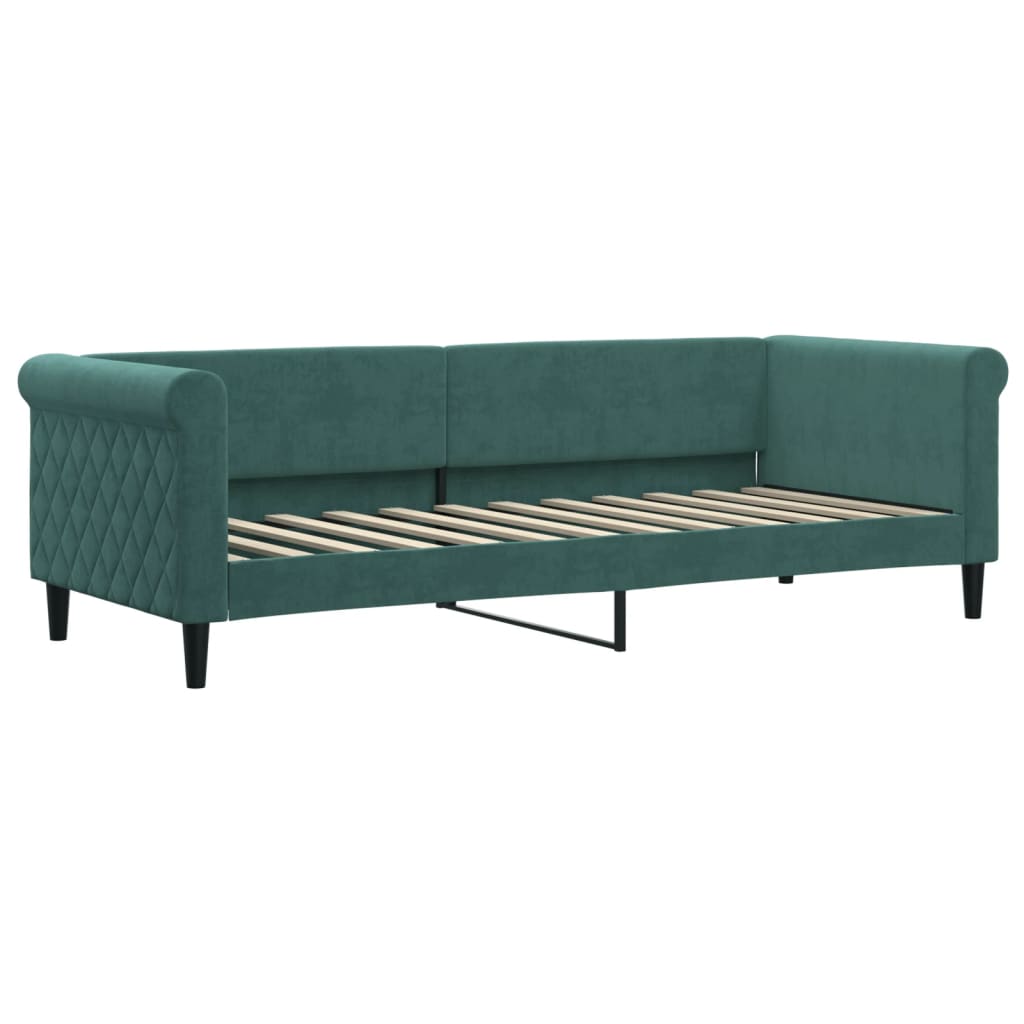 Divano Letto con Letto Estraibile Verde Scuro 80x200cm Velluto - homemem39