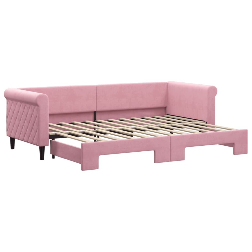 Divano Letto con Letto Estraibile Rosa 80x200 cm in Velluto - homemem39