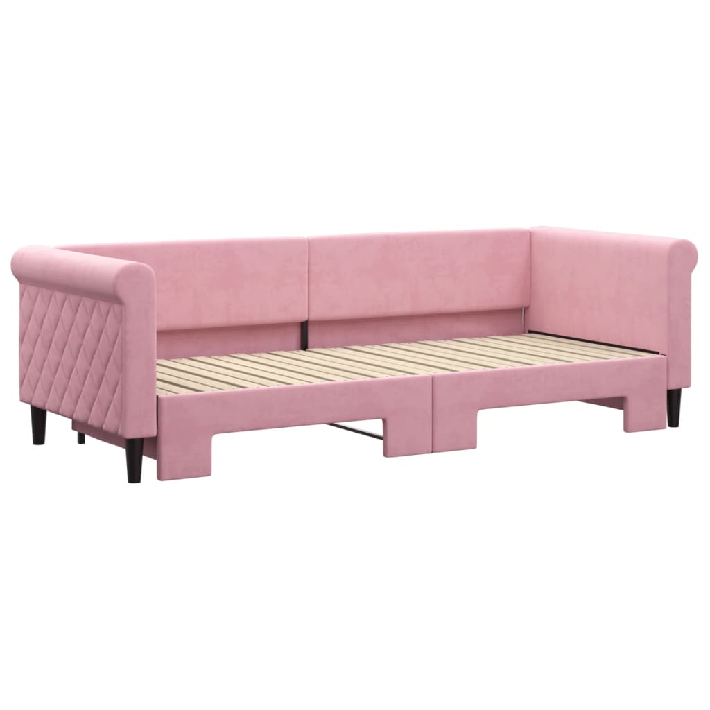 Divano Letto con Letto Estraibile Rosa 80x200 cm in Velluto - homemem39