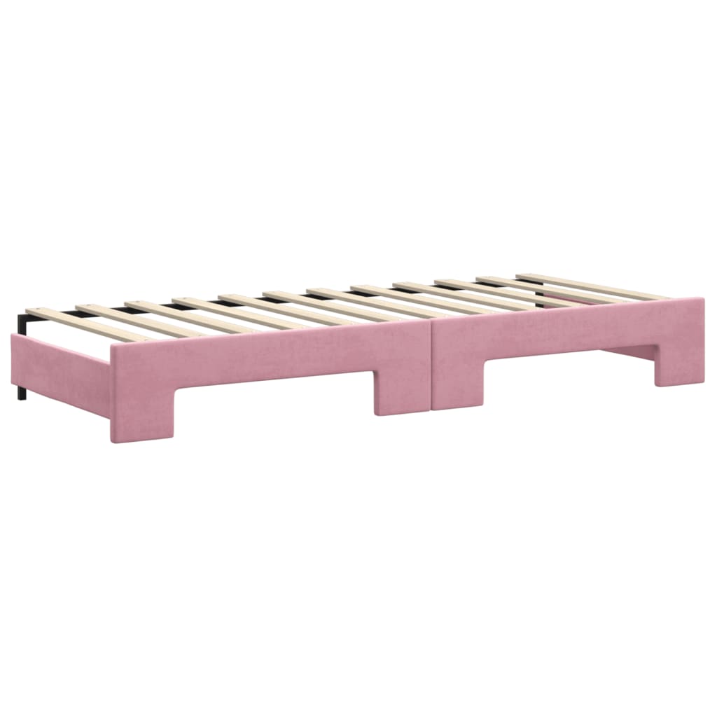 Divano Letto con Letto Estraibile Rosa 80x200 cm in Velluto - homemem39