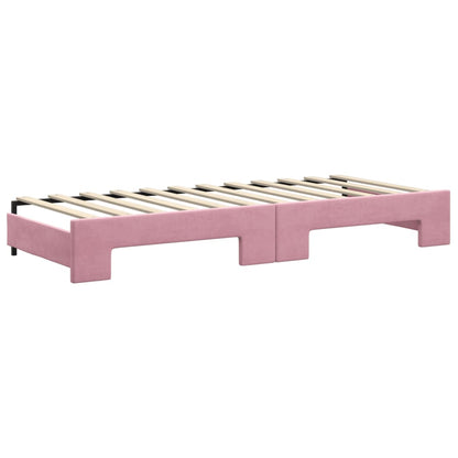 Divano Letto con Letto Estraibile Rosa 80x200 cm in Velluto - homemem39