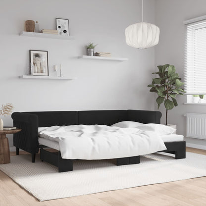 Divano Letto con Letto Estraibile Nero 80x200 cm in Velluto - homemem39