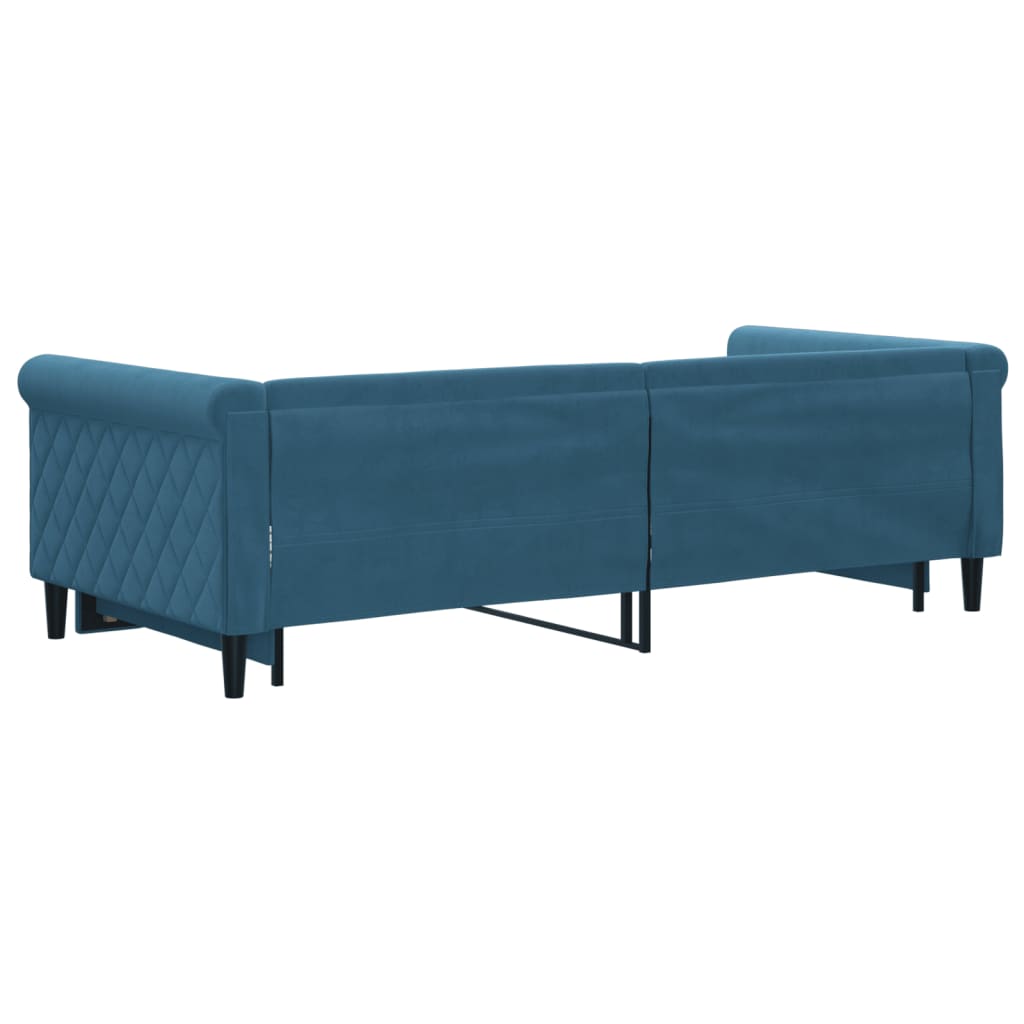 Divano Letto con Letto Estraibile Blu 90x200 cm in Velluto - homemem39
