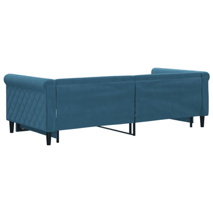 Divano Letto con Letto Estraibile Blu 90x200 cm in Velluto - homemem39