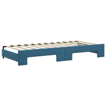 Divano Letto con Letto Estraibile Blu 90x200 cm in Velluto - homemem39