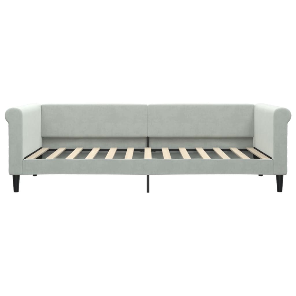 Divano Letto con Letto Estraibile Grigio Chiaro 90x200 Velluto - homemem39