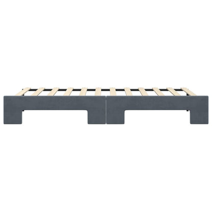 Divano Letto con Letto Estraibile Grigio Scuro 90x200cm Velluto