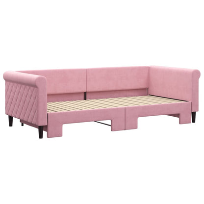 Divano Letto con Letto Estraibile Rosa 90x200 cm in Velluto | homemem39