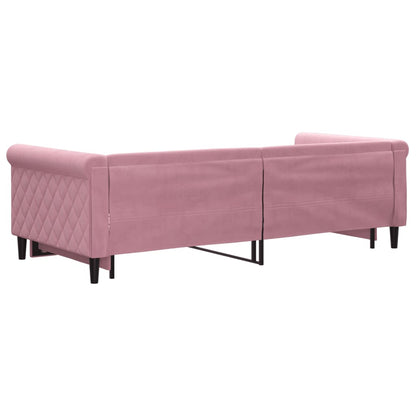Divano Letto con Letto Estraibile Rosa 90x200 cm in Velluto | homemem39