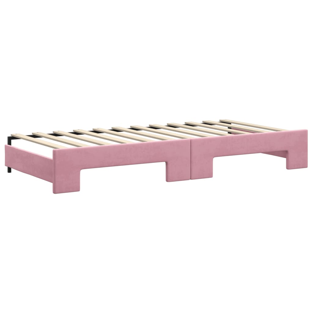 Divano Letto con Letto Estraibile Rosa 90x200 cm in Velluto | homemem39