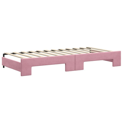 Divano Letto con Letto Estraibile Rosa 90x200 cm in Velluto | homemem39