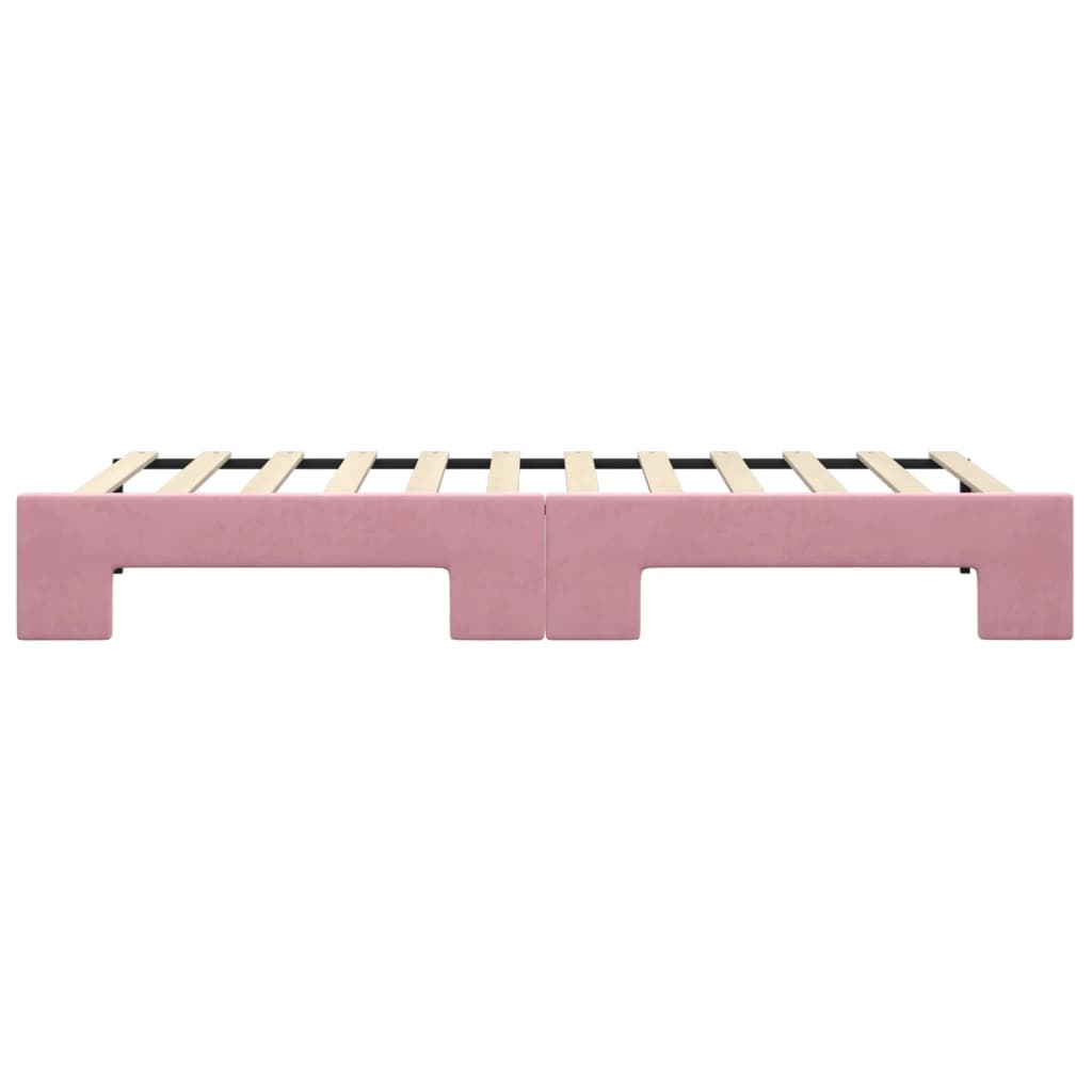 Divano Letto con Letto Estraibile Rosa 90x200 cm in Velluto | homemem39