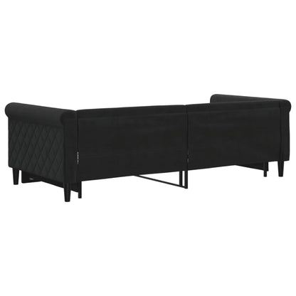 Divano Letto con Letto Estraibile Nero 90x200 cm in Velluto | homemem39