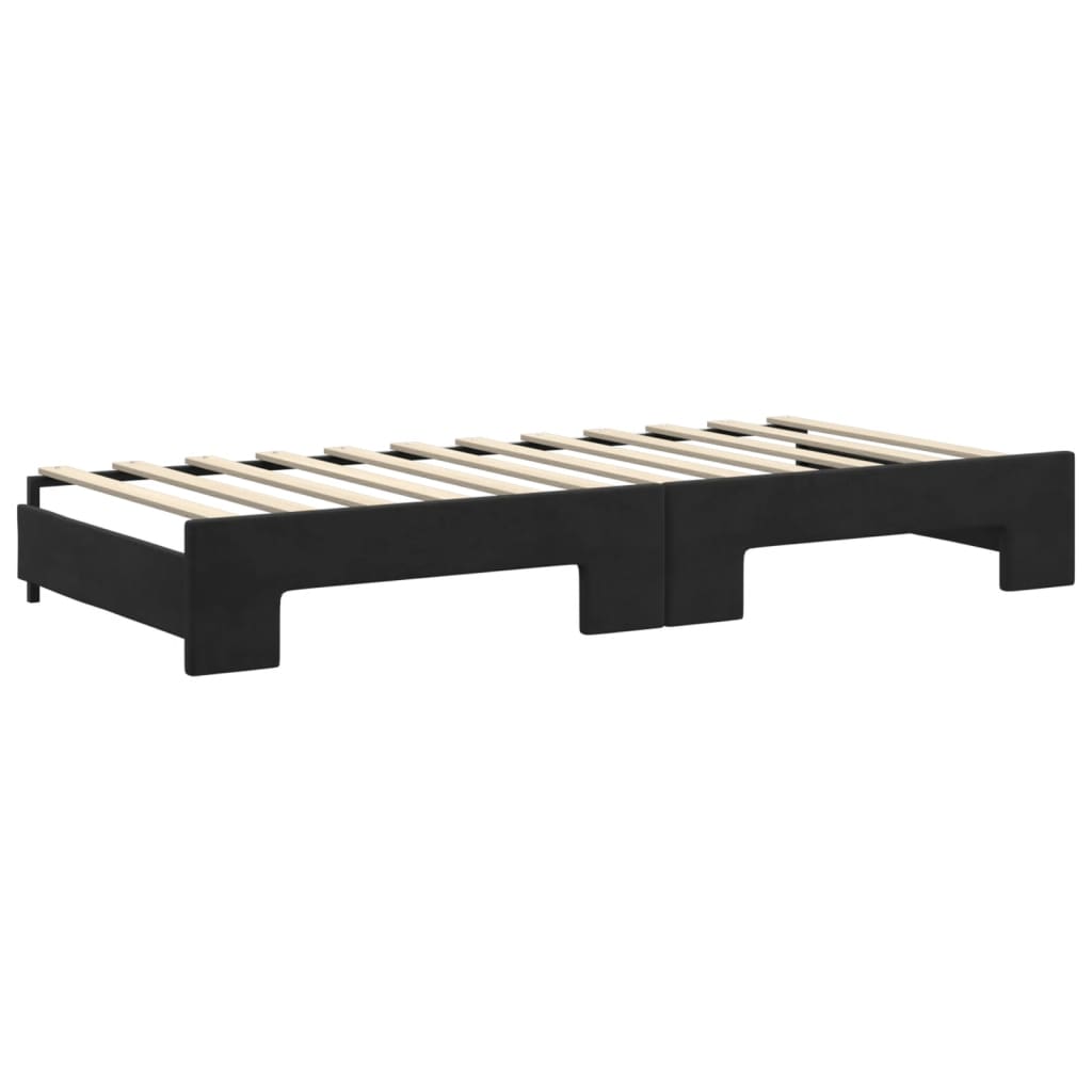 Divano Letto con Letto Estraibile Nero 90x200 cm in Velluto | homemem39