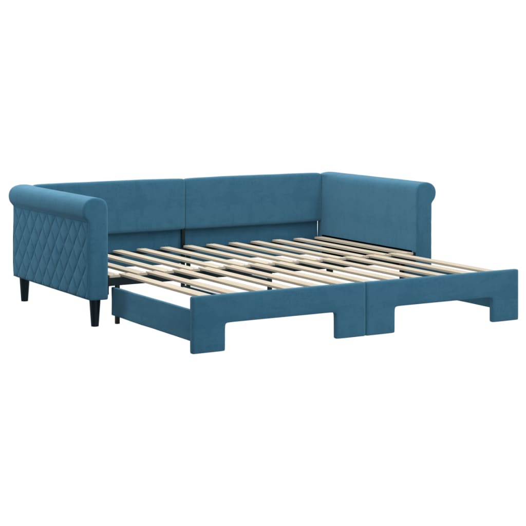 Divano Letto con Letto Estraibile Blu 100x200 cm in Velluto - homemem39