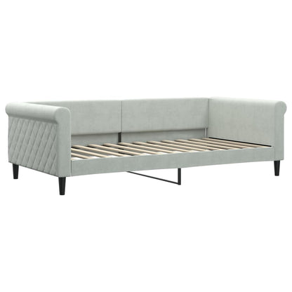 Divano Letto con Letto Estraibile Grigio Chiaro 100x200 Velluto - homemem39