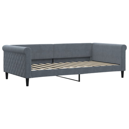 Divano Letto con Letto Estraibile Grigio Scuro 100x200 Velluto | homemem39