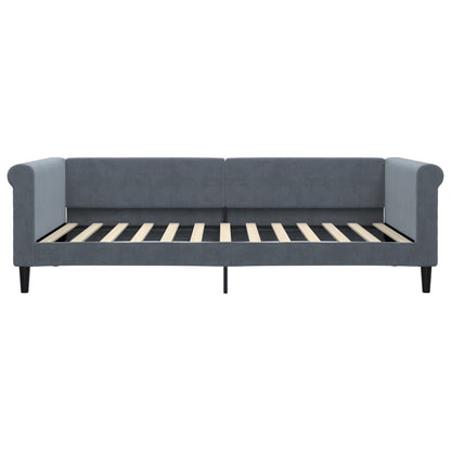 Divano Letto con Letto Estraibile Grigio Scuro 100x200 Velluto | homemem39