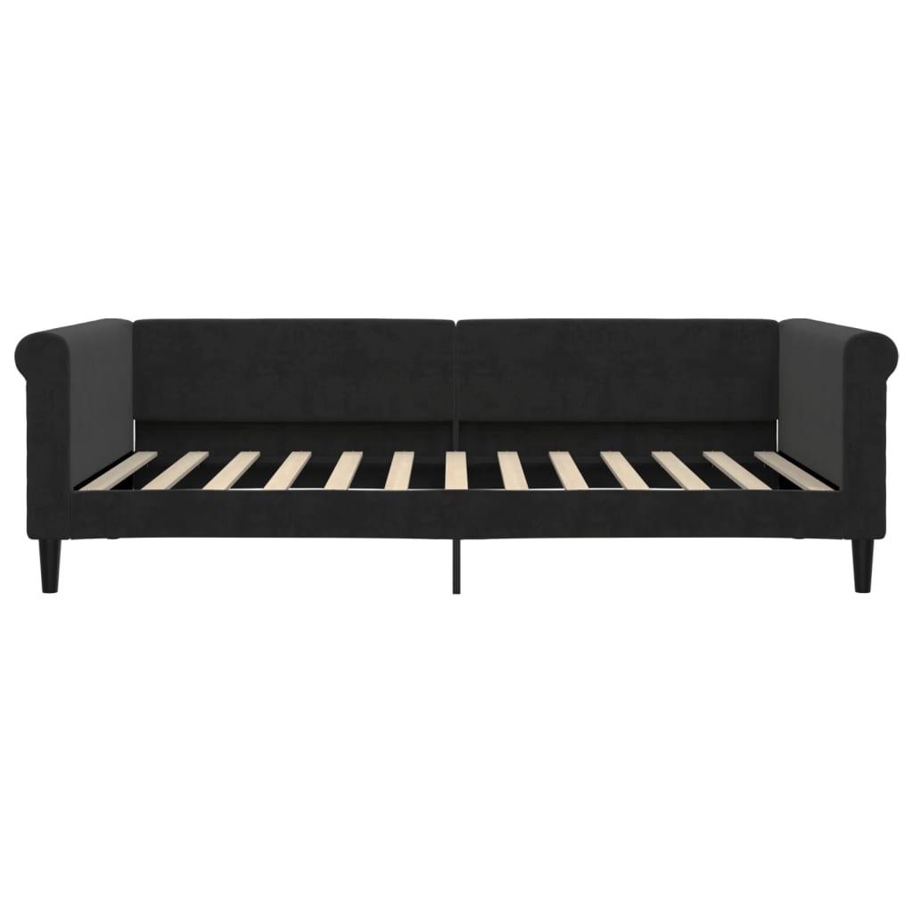 Divano Letto con Letto Estraibile Nero 100x200 cm in Velluto