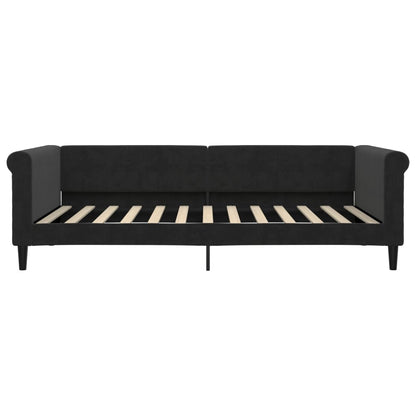 Divano Letto con Letto Estraibile Nero 100x200 cm in Velluto