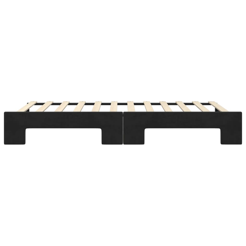 Divano Letto con Letto Estraibile Nero 100x200 cm in Velluto