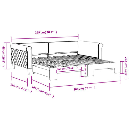 Divano Letto con Letto Estraibile Nero 100x200 cm in Velluto