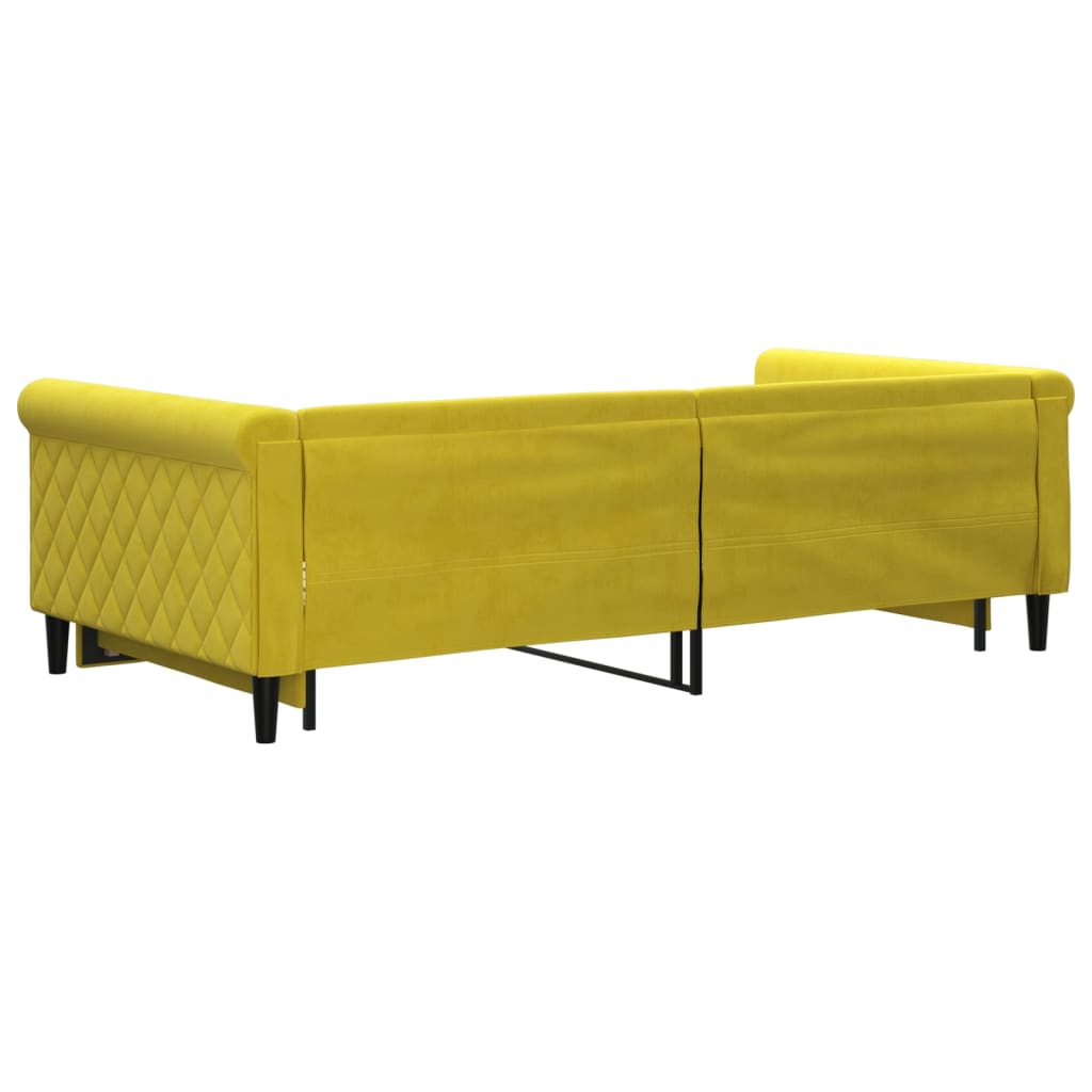 Divano Letto con Letto Estraibile Giallo 100x200 cm in Velluto - homemem39