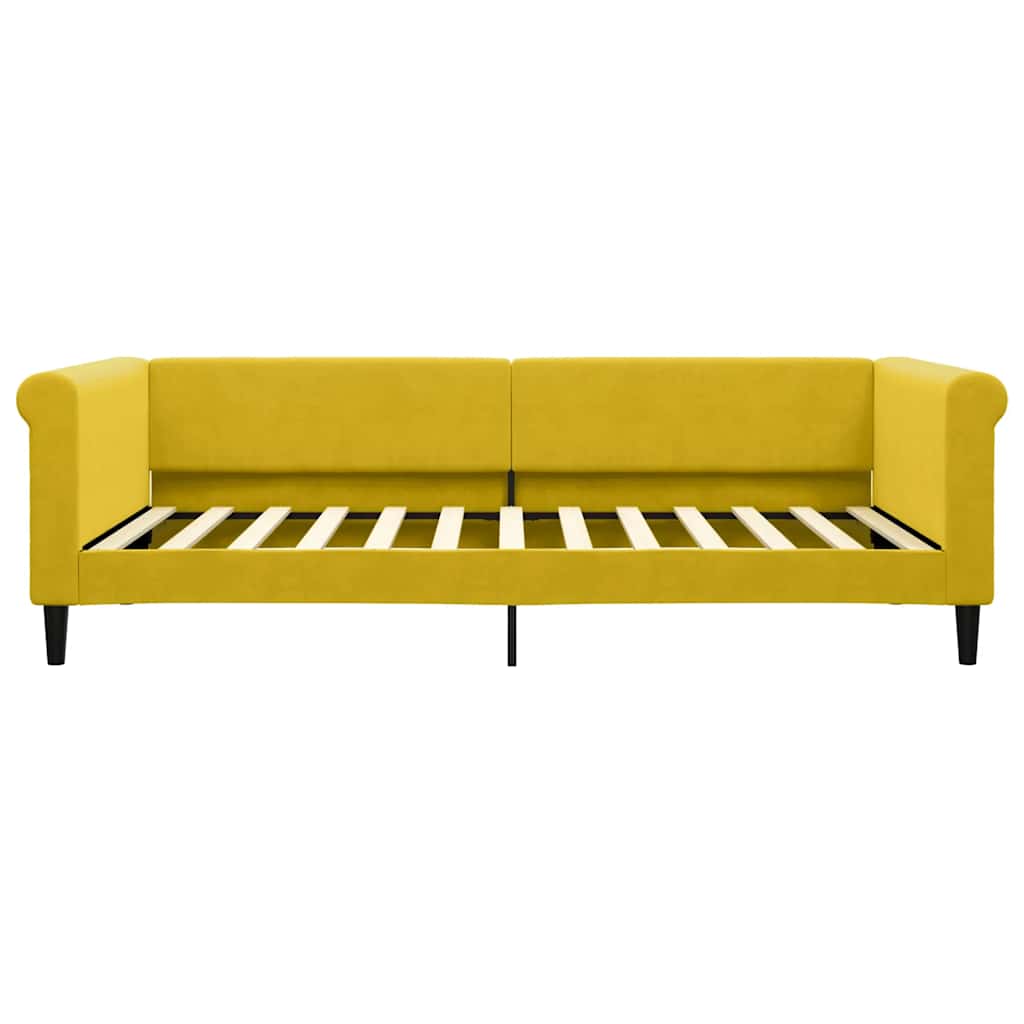 Divano Letto con Letto Estraibile Giallo 100x200 cm in Velluto